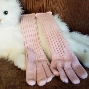 Arlis pink long knit gloves